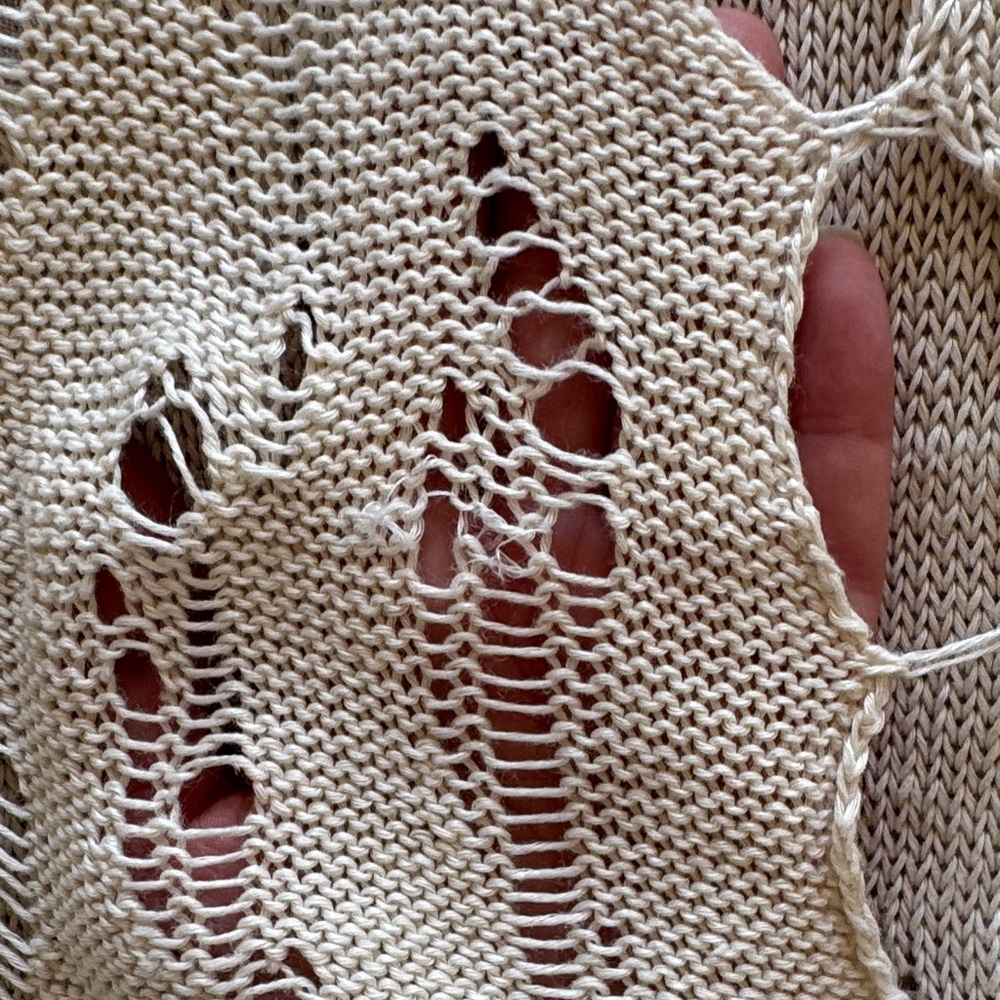 Helmut Lang Cream Sweater with Pointelle Holes - Picture 10 of 14